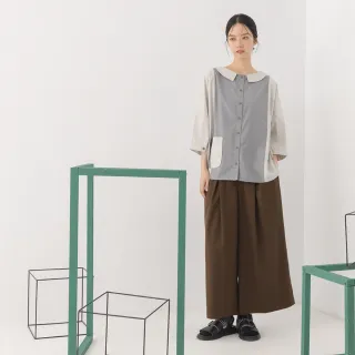 【MOSS CLUB】合身打摺雙色-女長褲 打摺 黑 咖 灰(三色/版型適中) 歷史價格詳細信息