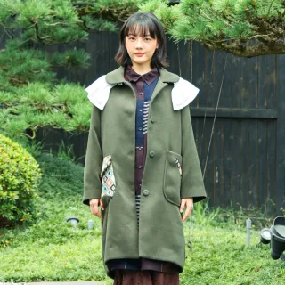【MOSS CLUB】毛呢拼接壓棉襯衫型-女長袖外套 拼接 咖 黃(二色/魅力商品/版型適中) 歷史價格詳細信息