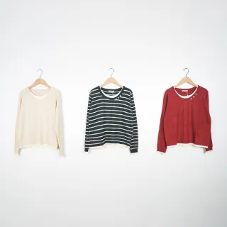【MOSS CLUB】假兩件輕柔V領打褶七分袖上衣 藍 白(魅力商品) 歷史價格詳細信息