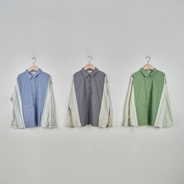 【MOSS CLUB】假兩件輕柔V領打褶七分袖上衣 藍 白(魅力商品) 歷史價格詳細信息