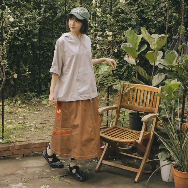 【MOSS CLUB】配色線釘釦無鬆緊腰頭直筒-女長褲 直筒 黑 米(二色/版型適中) 歷史價格詳細信息