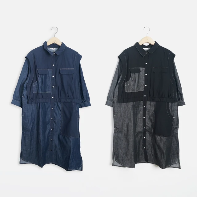 【MOSS CLUB】假兩件輕柔V領打褶七分袖上衣 藍 白(魅力商品) 歷史價格詳細信息