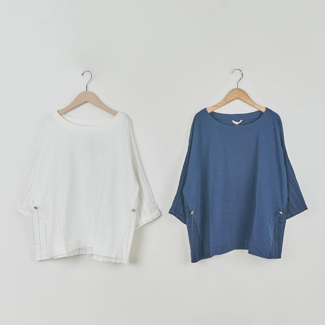 【MOSS CLUB】條紋拼接雪紡女短袖-上衣(二色) 歷史價格詳細信息