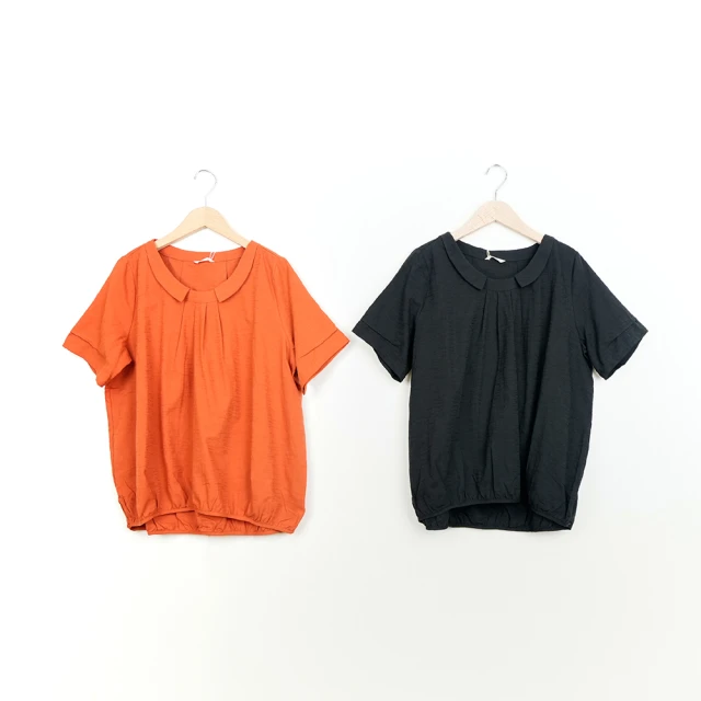 【MOSS CLUB】提花格子布前下襬抓摺短袖上衣 藍 黃 歷史價格詳細信息