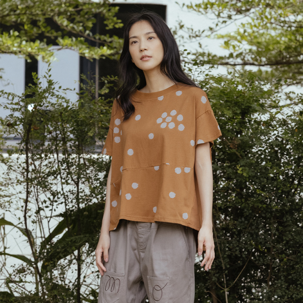 【MOSS CLUB】三角形印花後綁結-女七分袖上衣 綁結 藍 白 紫(三色/魅力商品/版型適中) 歷史價格詳細信息