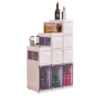 【FL 生活+】高質感加大加厚附輪活動推車置物架-3層款(A_201) 歷史價格詳細信息