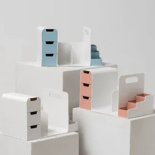 桌面筆筒收納盒 三格 透明筆筒【5入】 歷史價格詳細信息