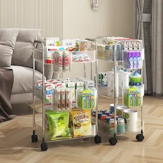 3層透明亞克力小推車 零食置物架 可移動床頭收納架 化妝品收納籃 歷史價格詳細信息