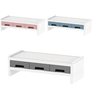 【FL 生活+】桌上型螢幕置物架-單層三抽屜(A-033) 歷史價格詳細信息