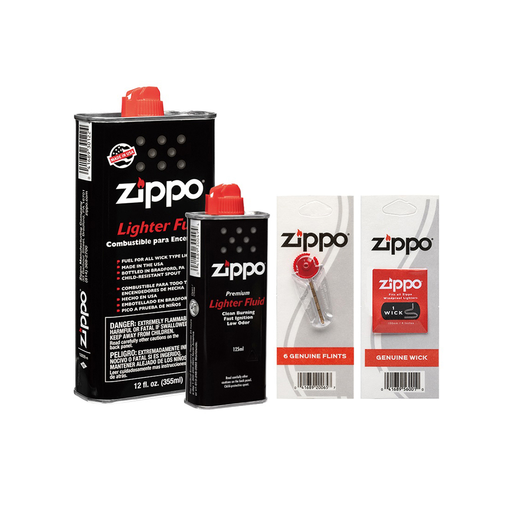 ZIPPO 耗材組合 打火機專用油125ml 355ml 打火石(6顆入) 專用棉蕊 專用吸油棉花、棉墊 官方正版 耗材 歷史價格詳細信息