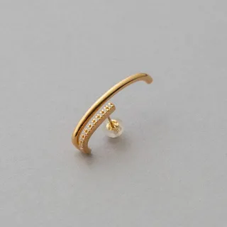 【ete】Flow Pierce 摩登流線耳針耳環 S(銀色) 歷史價格詳細信息