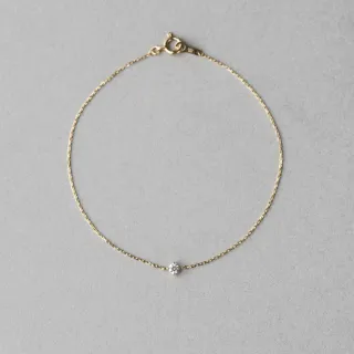 【ete】K18 經典單鑽包鑲鑽石手鍊-0.10ct(金色 玫瑰金色) 歷史價格詳細信息