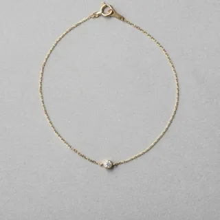 【ete】K18 經典單鑽包鑲鑽石手鍊-0.10ct(金色 玫瑰金色) 歷史價格詳細信息