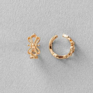 【ete】蕾絲雙面夾式耳環(金色) 價格比較,價格查詢,歷史價格詳細信息