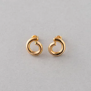 【ete】時尚配色天然寶石C型夾式耳環(粉霧金色 金色) 歷史價格詳細信息