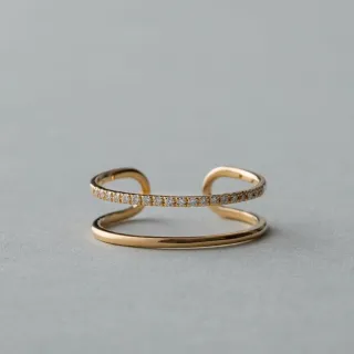 【ete】K18YG Clair 閃耀鉚釘形切割戒指(金色) 歷史價格詳細信息