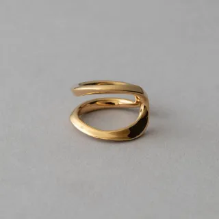 【ete】Ring Cuff 個性方磚人造寶石耳釦戒指(金色 鉑金色) 歷史價格詳細信息
