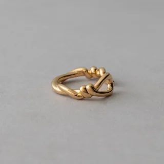 【ete】Ring Cuff 個性方磚人造寶石耳釦戒指(金色 鉑金色) 歷史價格詳細信息