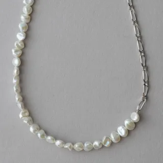 巴洛克珍珠拼接愛心項鏈女黑色甜酷簡約個性高級設計感毛衣鍊休閒 歷史價格詳細信息