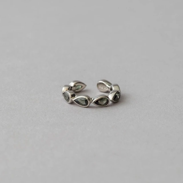 【ete】Ring Cuff 個性方磚人造寶石耳釦戒指(金色 鉑金色) 歷史價格詳細信息