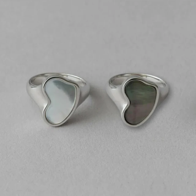 戒指愛心貝殼戒指ins小眾氣質閨蜜情侶對戒女高級感開口可調節指環潮 歷史價格詳細信息