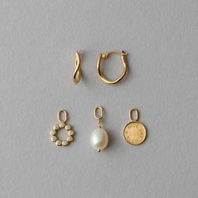 【ete】自然花瓣圈形耳環(粉霧金色) 歷史價格詳細信息