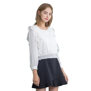 雪紡--輕甜魅力簡約大方圓領微甜手寫感英字拼接雪紡七分袖上衣(黑.灰XL-5L)-U387熊衣褲語 歷史價格詳細信息