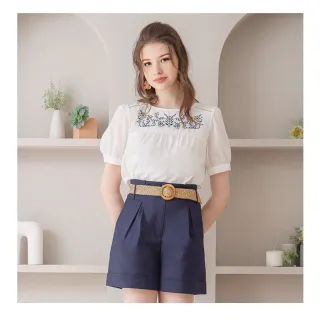Iris Girls 艾莉詩 刺繡領五分袖上衣-白色(11175) 歷史價格詳細信息