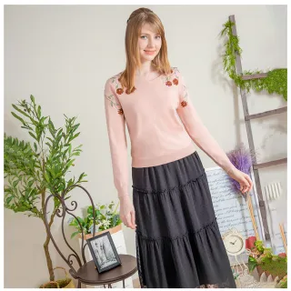 雪紡--輕甜魅力簡約大方圓領微甜手寫感英字拼接雪紡七分袖上衣(黑.灰XL-5L)-U387熊衣褲語 歷史價格詳細信息