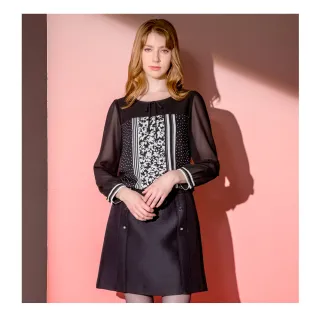 【IRIS 艾莉詩】摩登剪影蕾絲拼接上衣-2色(36128) 歷史價格詳細信息