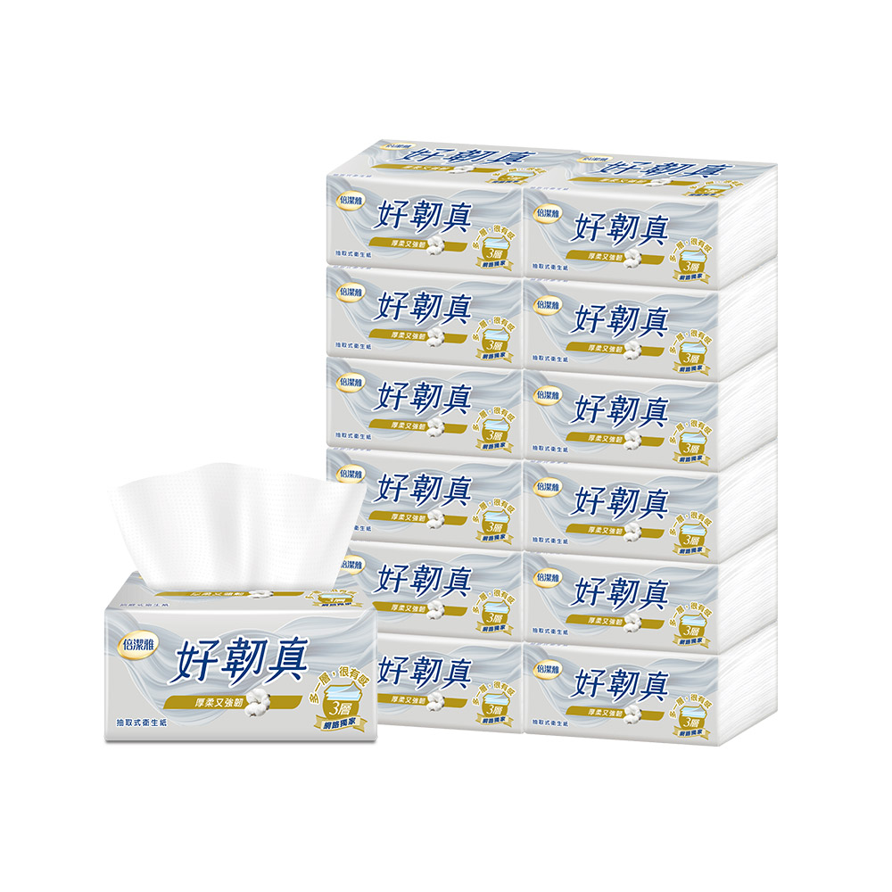 倍潔雅好韌真3層抽取式衛生紙PEFC(100抽/6包/12串/箱) 歷史價格詳細信息