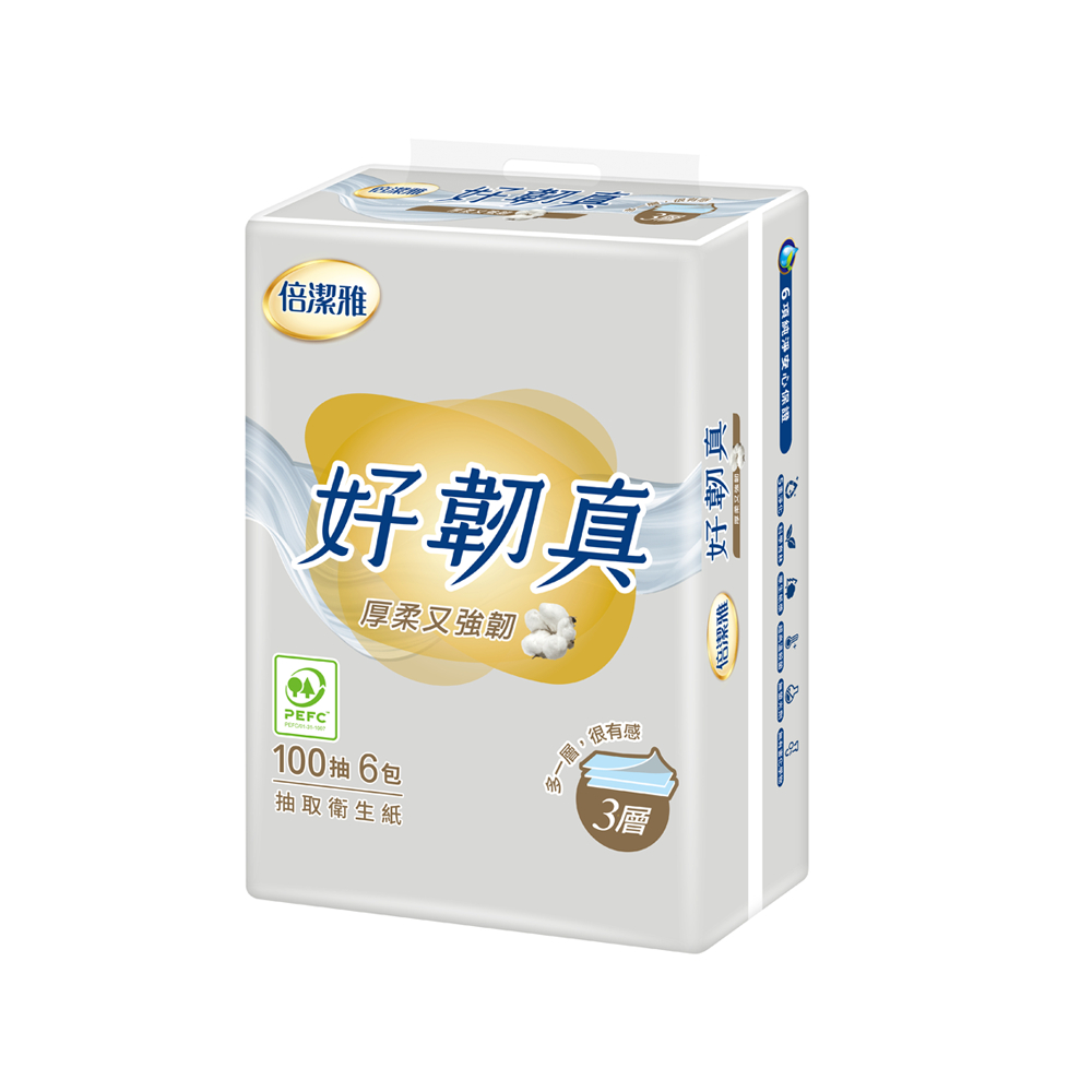 倍潔雅好韌真3層抽取式衛生紙PEFC(100抽/6包/12串/箱) 歷史價格詳細信息