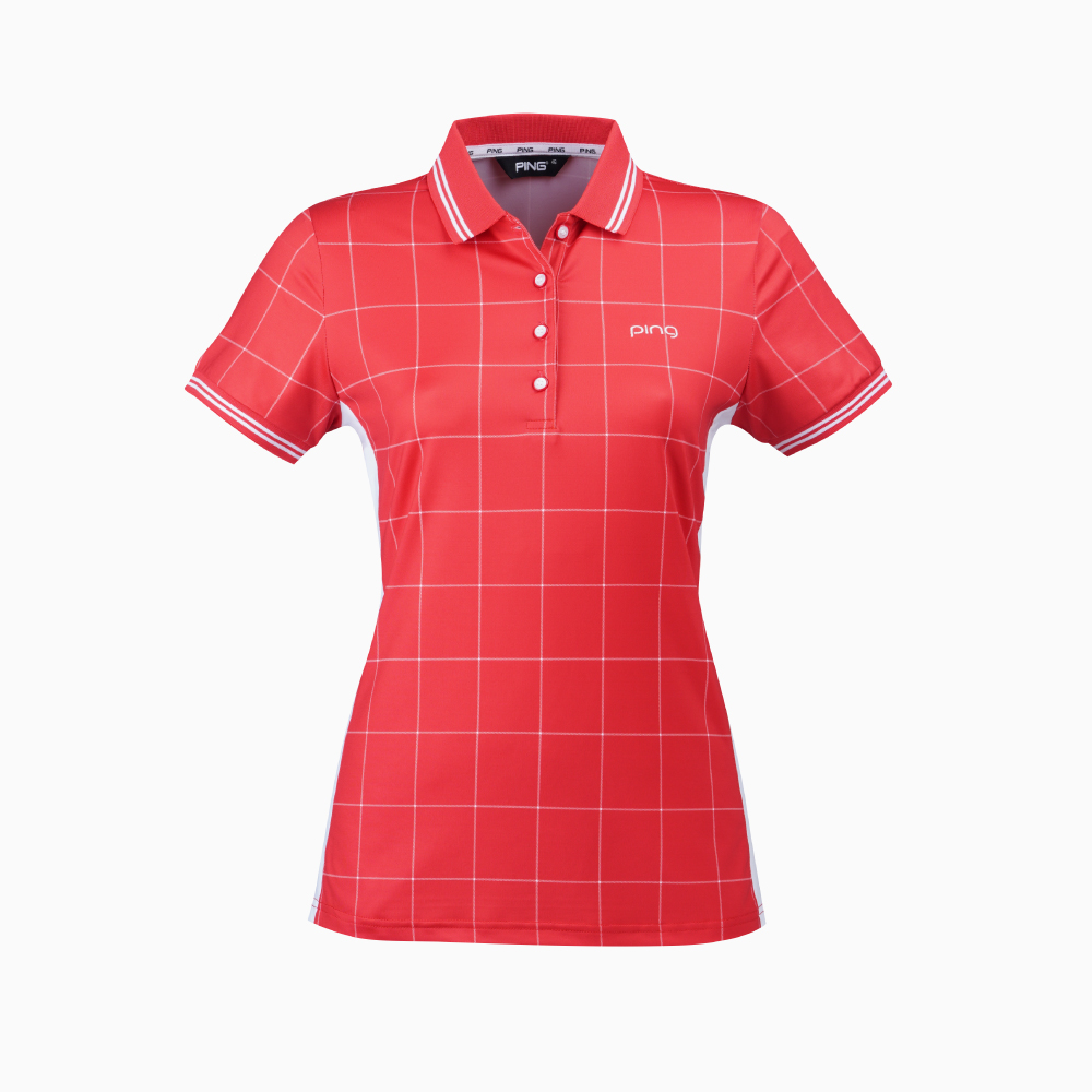 【PING】女款格紋短袖GOLF POLO衫-白(吸濕排汗/抗UV/高爾夫球衫/RA21109-87) 歷史價格詳細信息