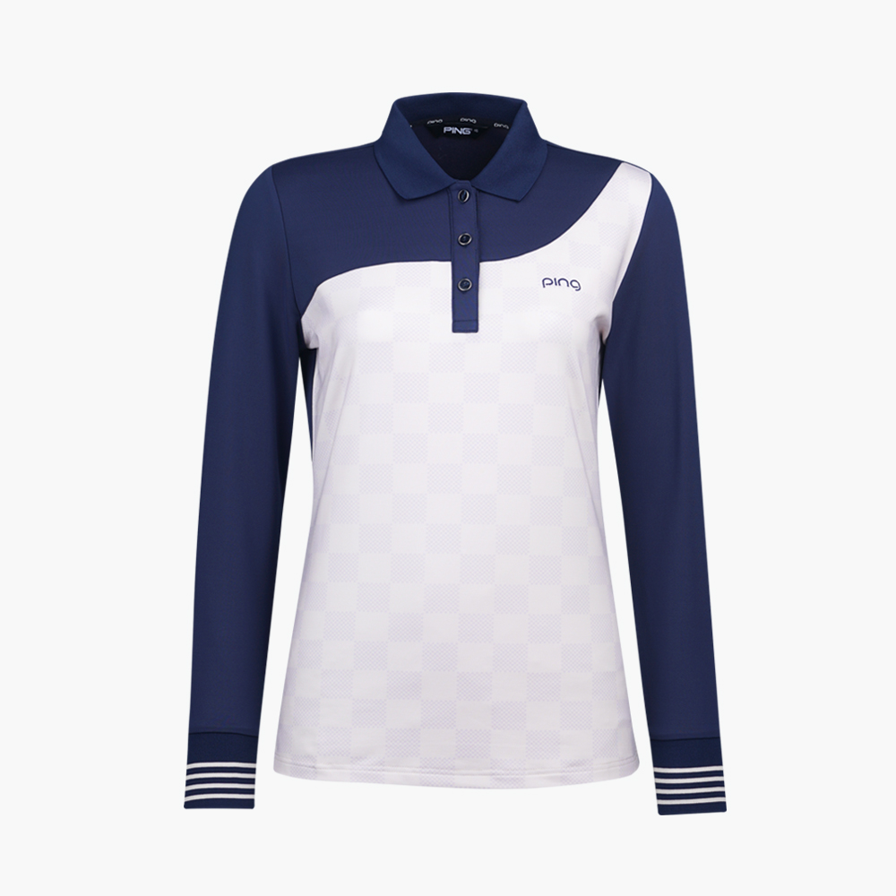 【PING】女款格紋短袖GOLF POLO衫-白(吸濕排汗/抗UV/高爾夫球衫/RA21109-87) 歷史價格詳細信息
