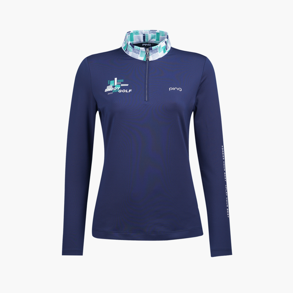 【PING】女款版印圖騰長袖POLO衫-綠(吸濕排汗/蓄熱保溫/GOLF/高爾夫球衫/RA21202-45) 歷史價格詳細信息