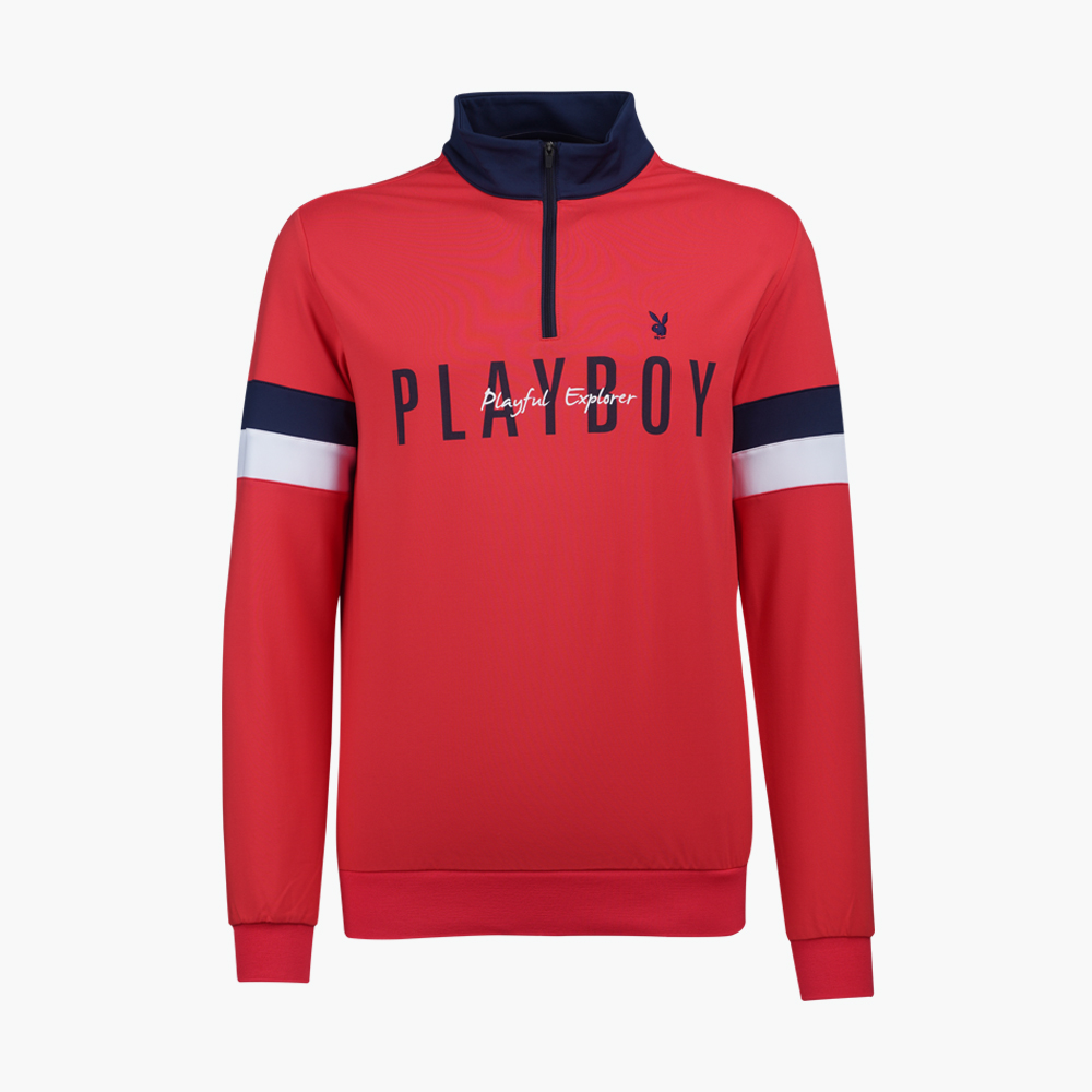 【PLAYBOY GOLF】男款LOGO圖騰高彈性薄外套-深藍(高爾夫/AC23102-58) 歷史價格詳細信息