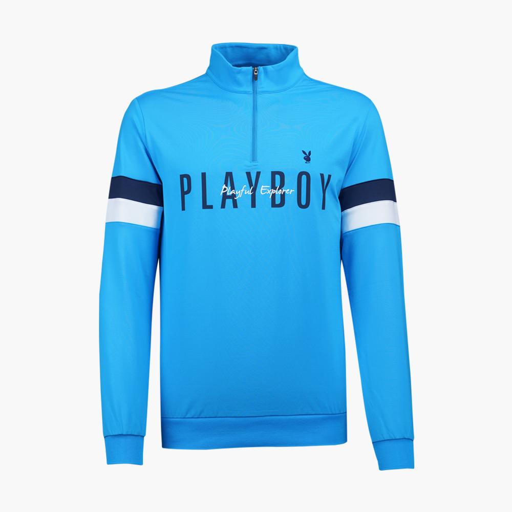 【PLAYBOY GOLF】男款LOGO圖騰高彈性薄外套-深藍(高爾夫/AC23102-58) 歷史價格詳細信息