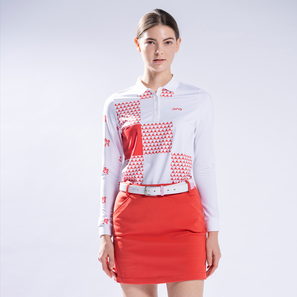 【PING】女款切字圖騰短袖POLO衫-粉紅(吸濕排汗/GOLF/高爾夫球衫/RA22103-13) 歷史價格詳細信息
