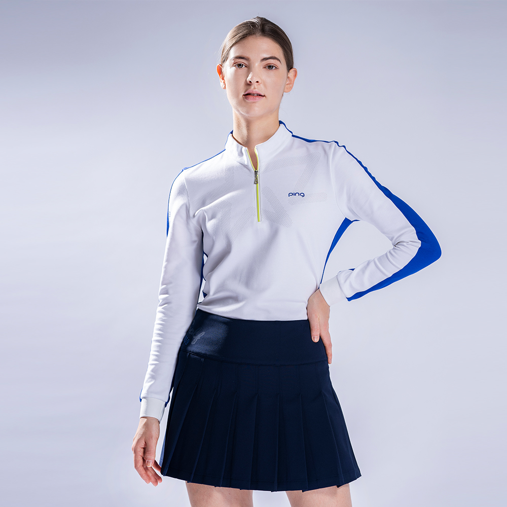 【PING】女款素面剪接立領吸濕排汗薄長袖POLO衫-共3色(GOLF/高爾夫球衫/RA23292) 歷史價格詳細信息