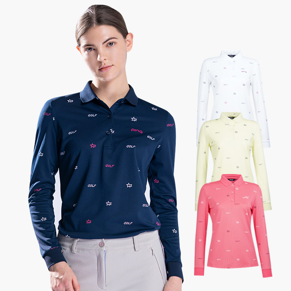 【PING】女款漸層字體立領短袖POLO衫-粉紅(吸濕排汗/抗UV/芳香抗菌/GOLF/高爾夫球衫/RA22118-16) 歷史價格詳細信息