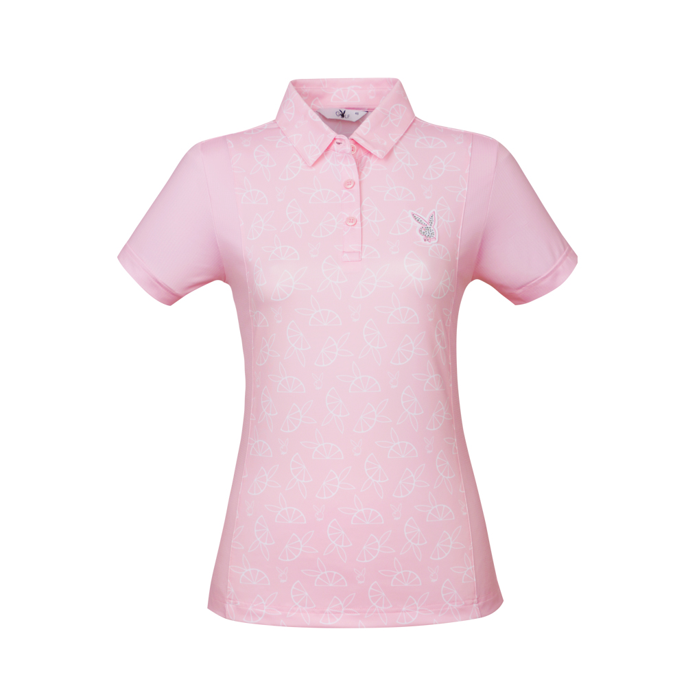 【PLAYBOY GOLF】女款水波紋印花短袖POLO衫-橘黃(吸濕排汗/高爾夫球衫/KA22107-35) 歷史價格詳細信息