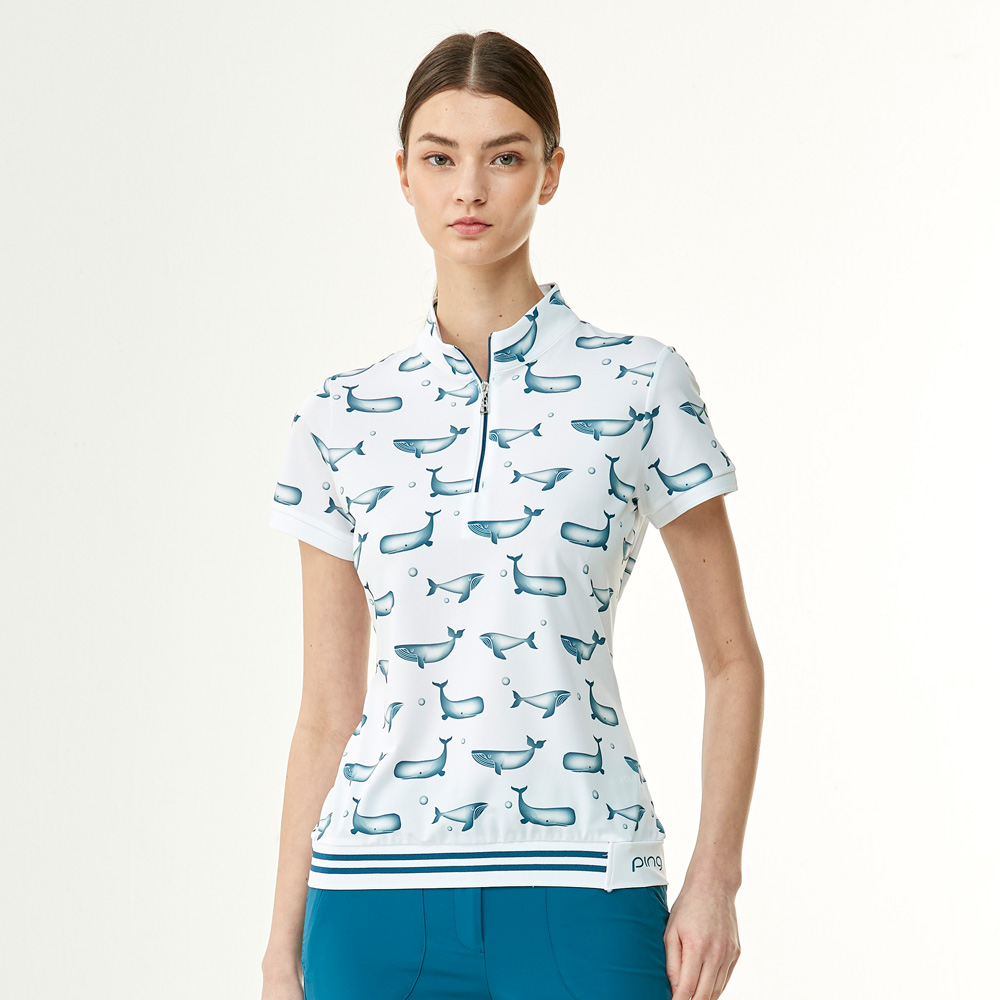 【PING】女款漸層字體立領短袖POLO衫-粉紅(吸濕排汗/抗UV/芳香抗菌/GOLF/高爾夫球衫/RA22118-16) 歷史價格詳細信息