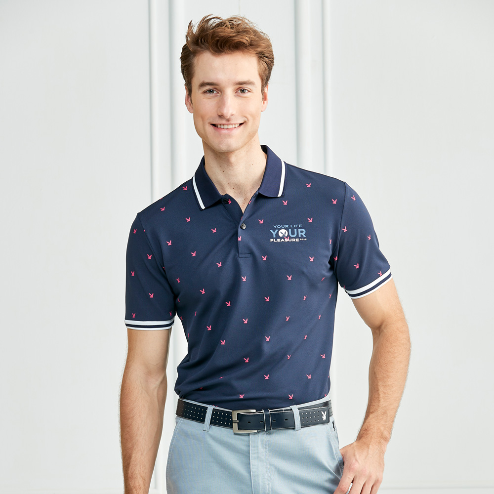 【PLAYBOY GOLF】男款LOGO圖騰高彈性薄外套-深藍(高爾夫/AC23102-58) 歷史價格詳細信息