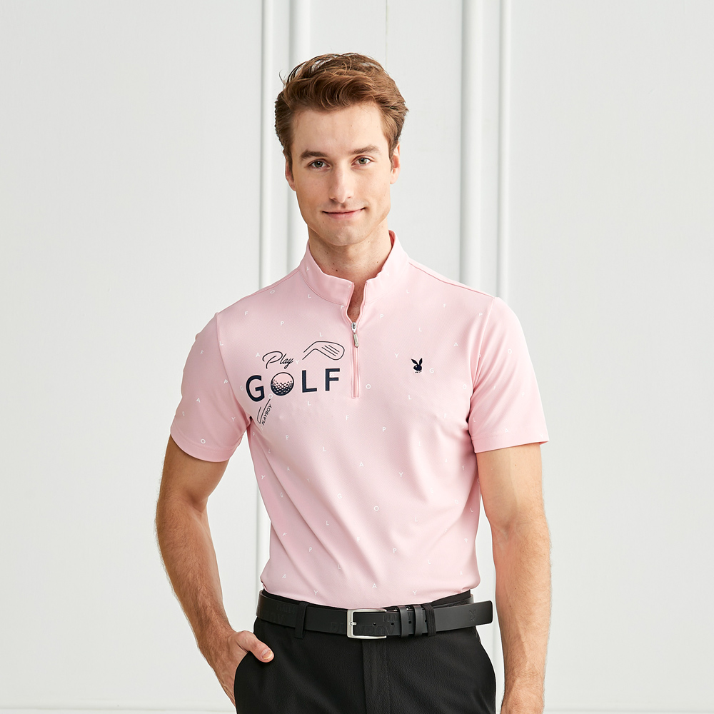 【PLAYBOY GOLF】男款立領印花配色短袖POLO衫-深藍(吸濕排汗/抗UV/GOLF/高爾夫球衫/AA21121-58) 歷史價格詳細信息