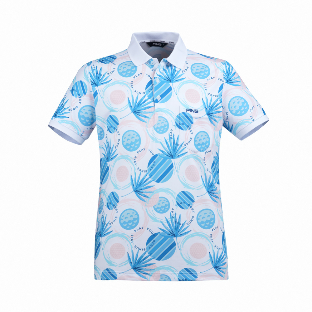 【PING】男款GOLF圖騰短袖POLO衫-藍(吸濕排汗/芳香紗/抗菌防臭/GOLF/高爾夫球衫/PA23112-57) 歷史價格詳細信息