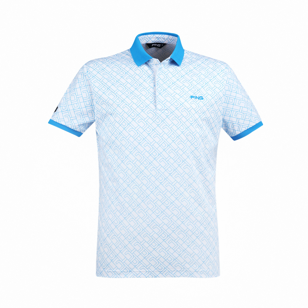 【PING】男款英文字母緹花短袖POLO衫-黑(涼感/GOLF/高爾夫球衫/PA22118-88) 歷史價格詳細信息