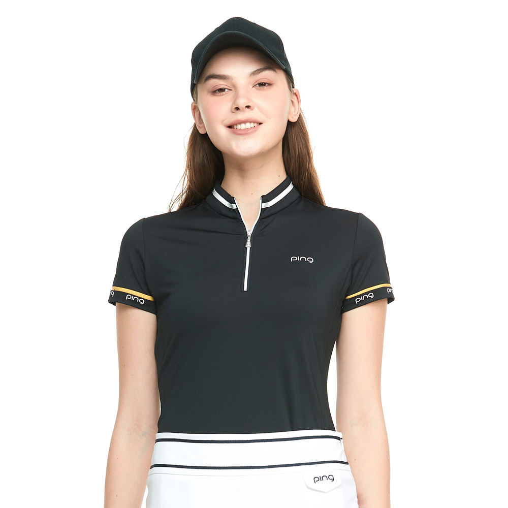 【PING】女款素面簡約LOGO短袖POLO衫-藍(吸濕排汗/抗UV/GOLF/高爾夫球衫/RA21190-56) 歷史價格詳細信息