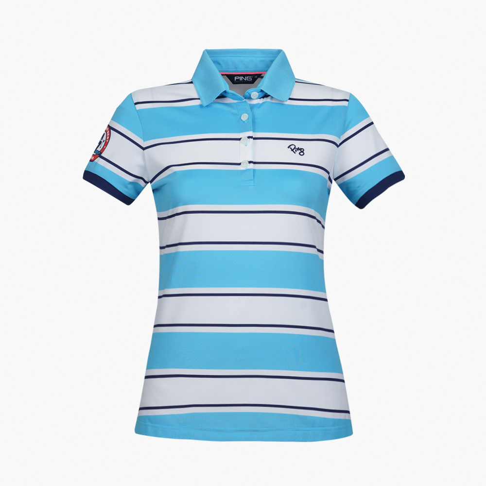 【PING】女款緹花吸濕排汗抗UV高領薄長袖上衣-藍(GOLF/高爾夫球衫/RA24226-53) 歷史價格詳細信息