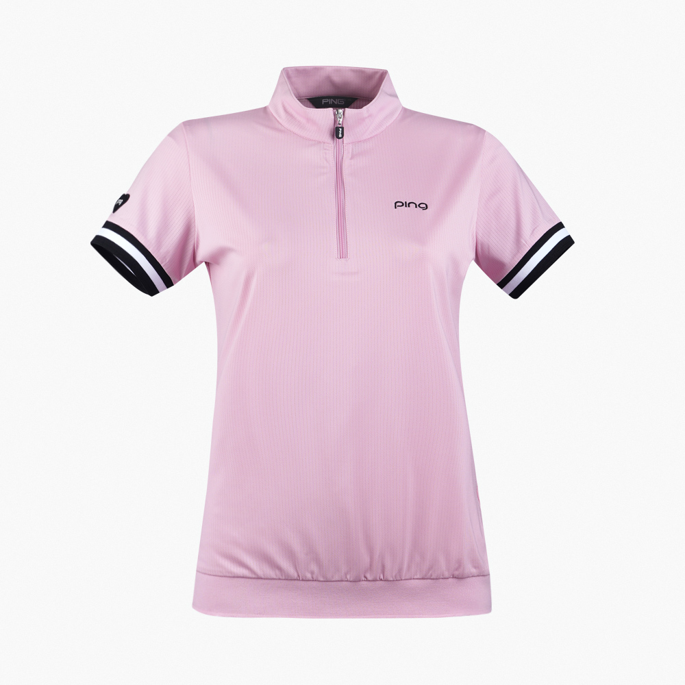 【PING】女款素面簡約LOGO短袖POLO衫-藍(吸濕排汗/抗UV/GOLF/高爾夫球衫/RA21190-56) 歷史價格詳細信息