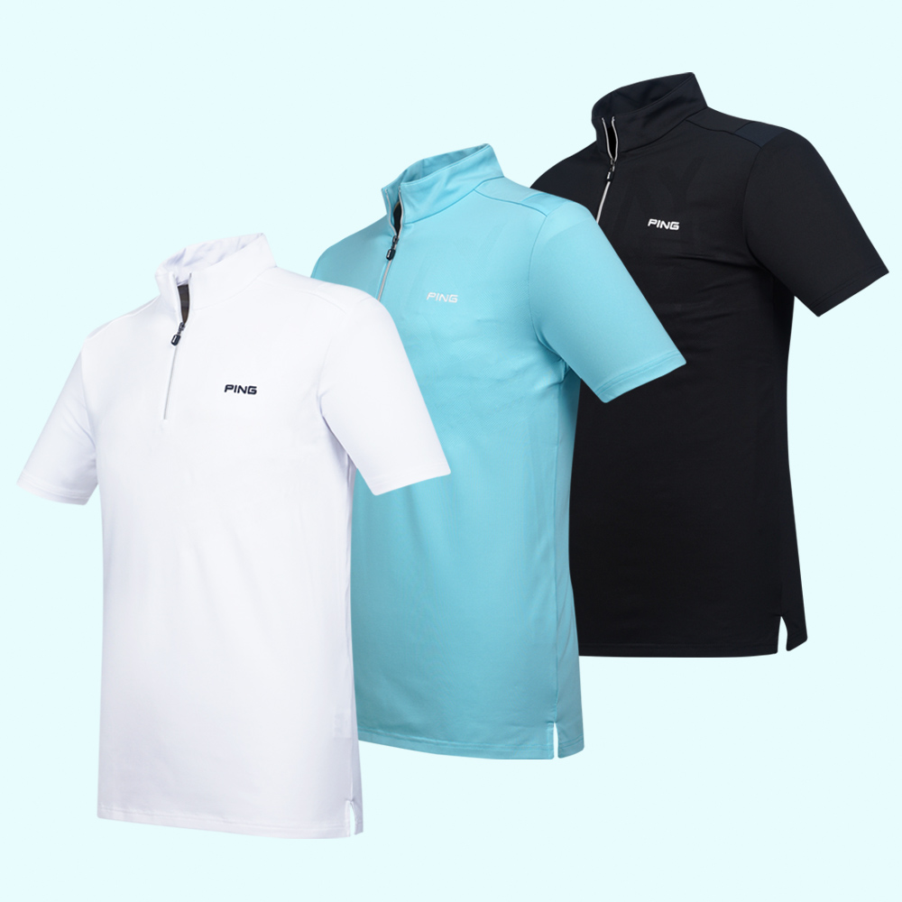 【PING】男款立體織紋剪接配色薄長袖POLO衫-淺綠(吸濕排汗/GOLF/高爾夫球衫/PA22215-43) 歷史價格詳細信息